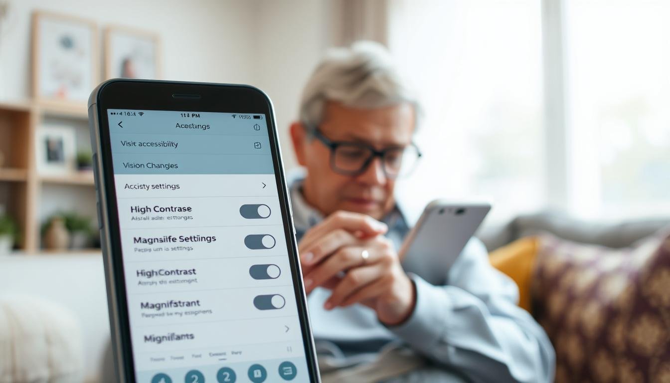 smartphone accessibility settings for seniors with vision loss